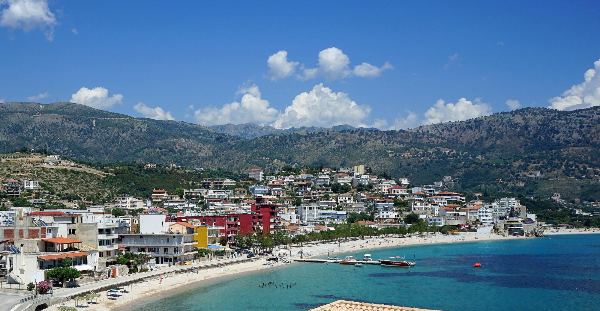 Himarë town and bay from above