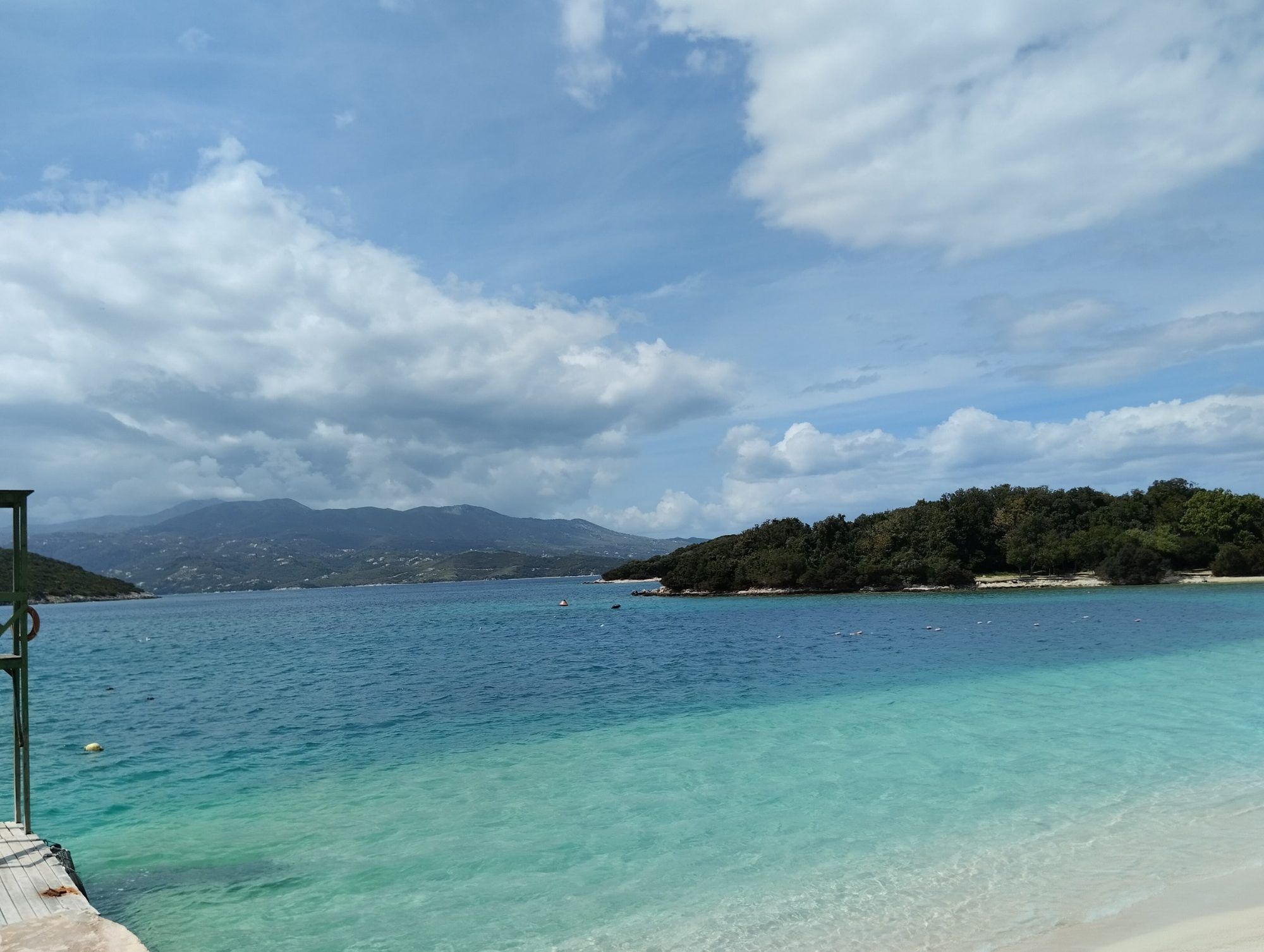 Clear water and one of the Ksamil islands